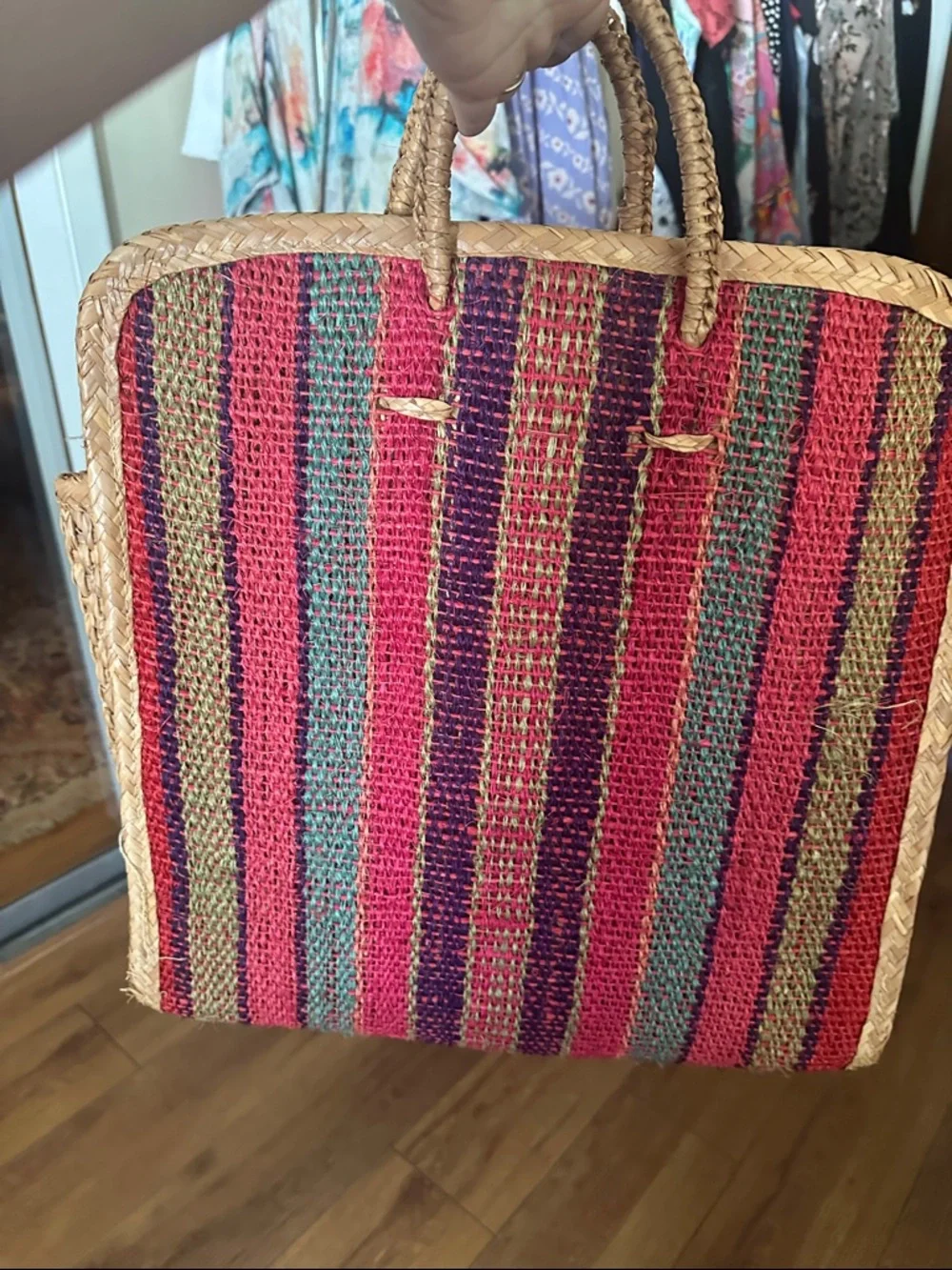 Vintage Woven‎ Stripe Tote Bag